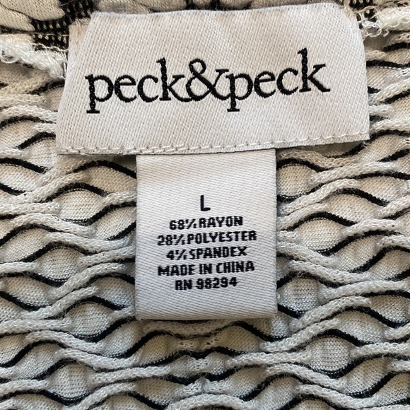 Peck & Peck Top Women's Large Textured 3/4 Sleeves Art to Wear - Picture 8 of 8